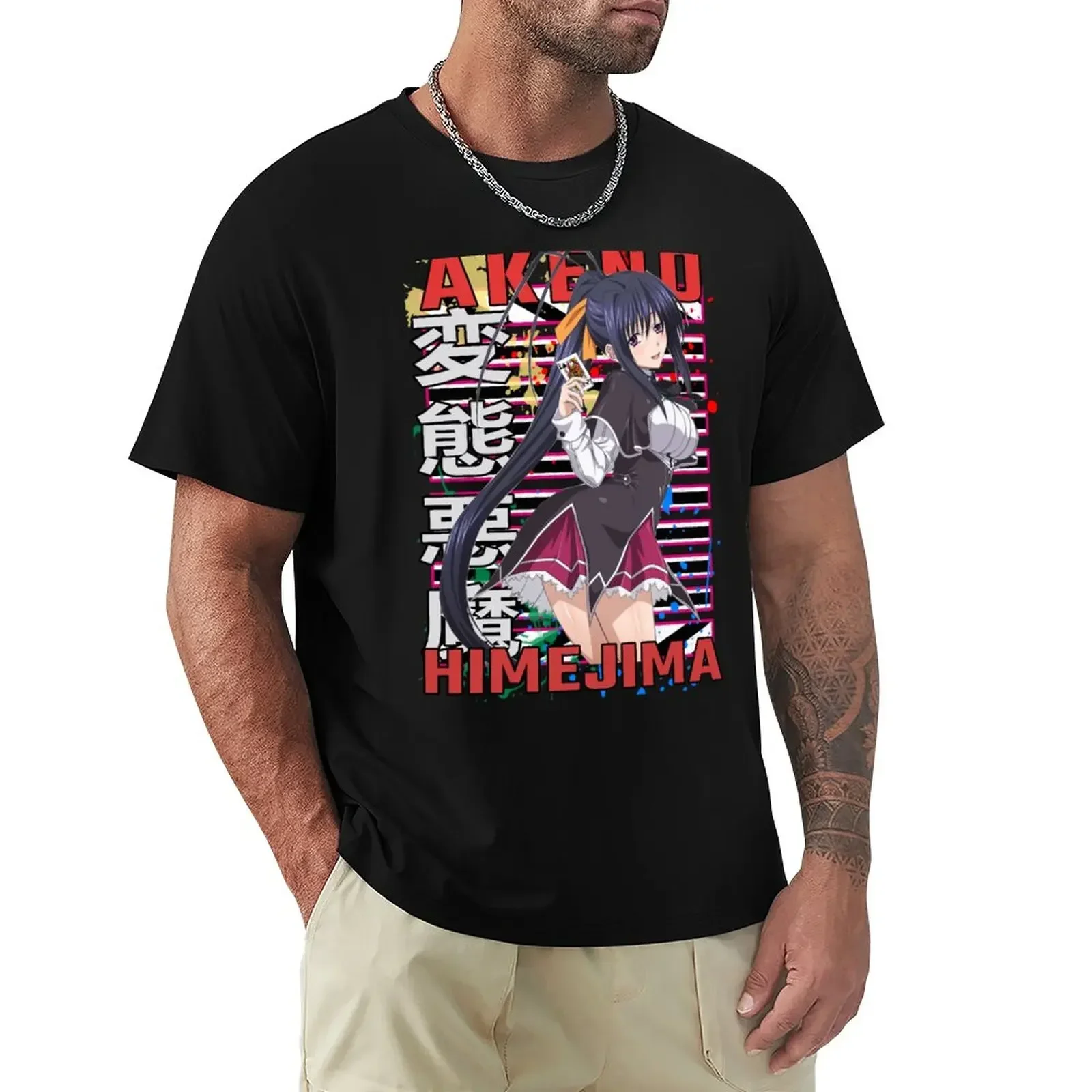 Summer harajuku custom Akeno Himejima High School DxD DxD Urban Anime Manga Design  plus sizes new edition cute tops mens tall