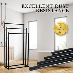 Vertical Towel Rack Non Perforated Metal Hanging Rod Light Luxury Storage For Bathroom And Balcony Space Saving Organizer