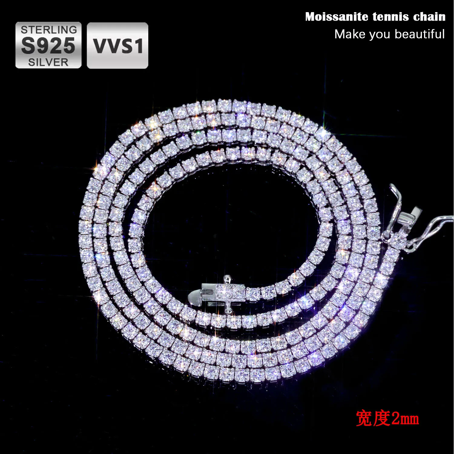 ICEBLING モアサナイト テニスチェーン 925シルバー ネックレス