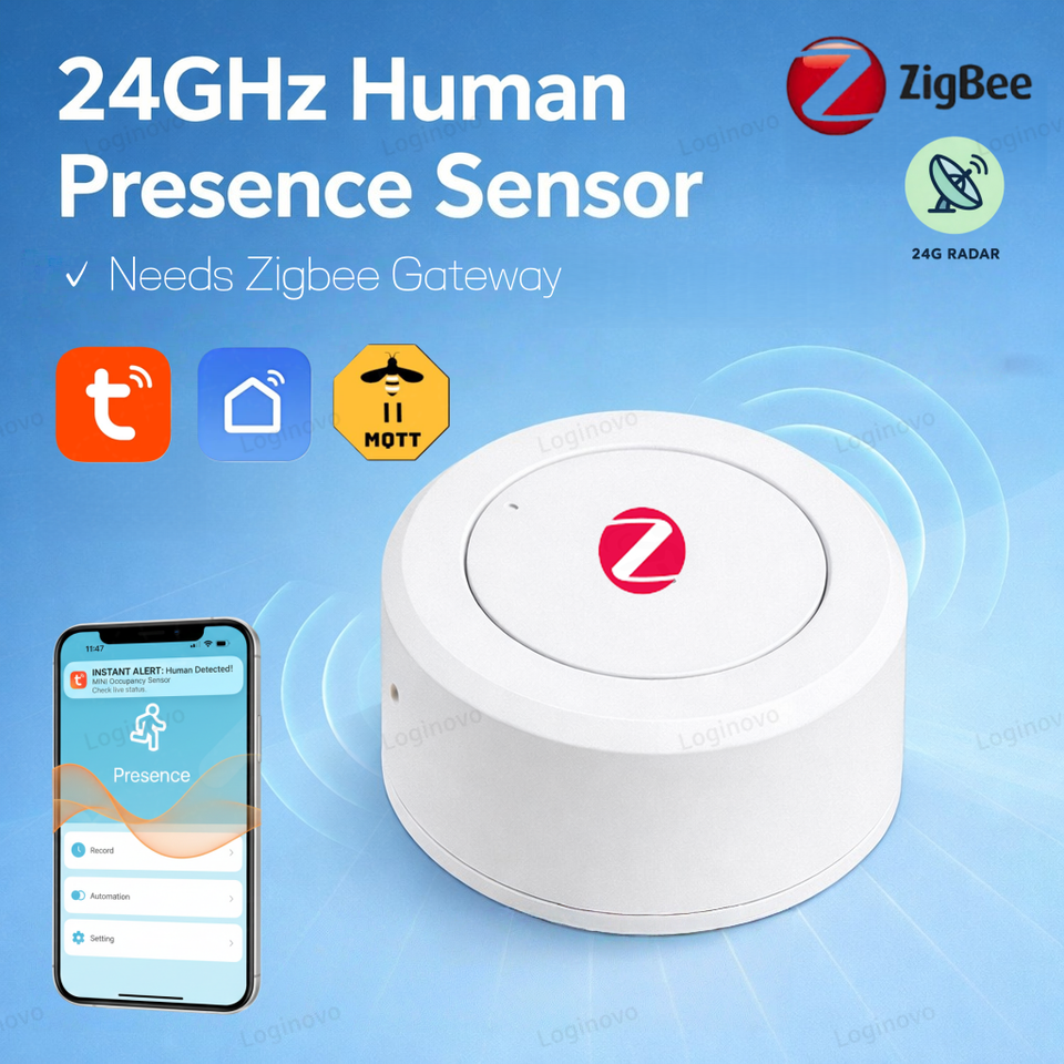  ZigBee 24G MmWave Radar Human Presence Motion Sensor Mini PIR Detector For Tuya Smart Life Z2M Home Automation Need Gateway 