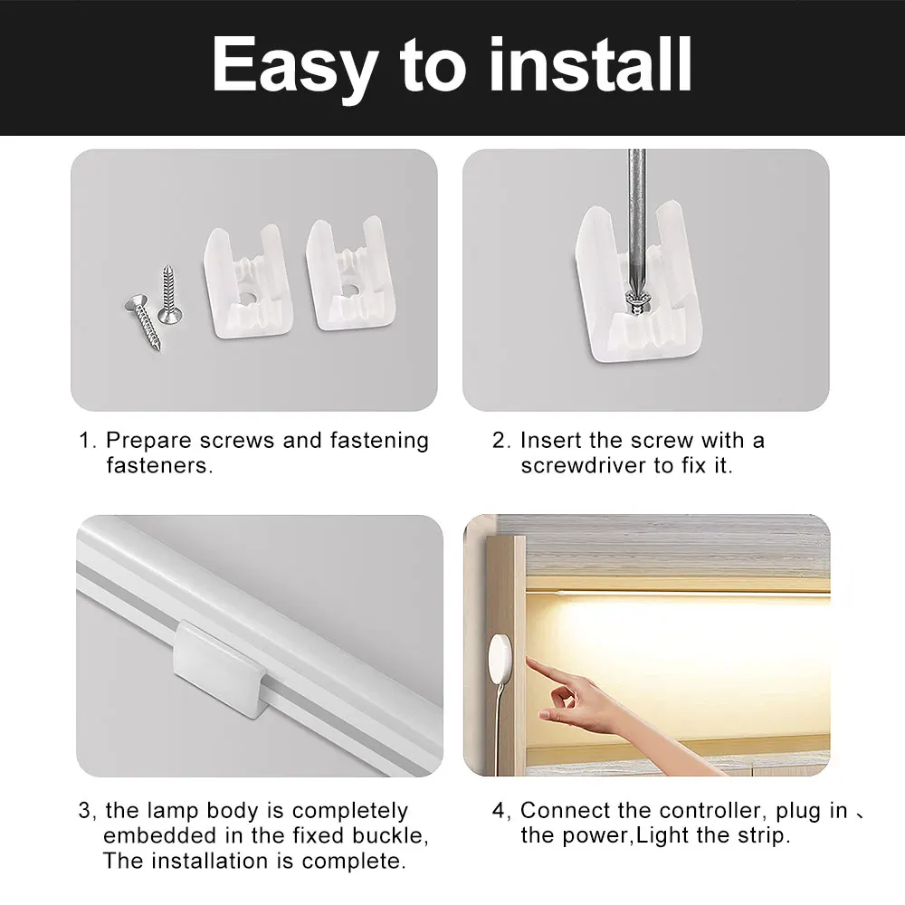 12V Hand Scan Sensor and Touch Dimmer Switch LED Strip Waterproof Light Tape Bedroom Kitchen Cabinet Backlight Lighting strip