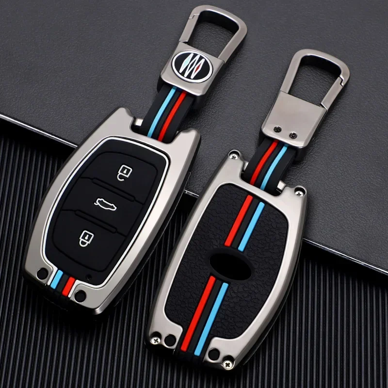 Zinc Alloy + Silicone Car Key Case Cover Fob Holder for Hyundai Tucson Santa Fe Rena Sonata Elantra Creta Ix35 Ix45 I10 I30 I40