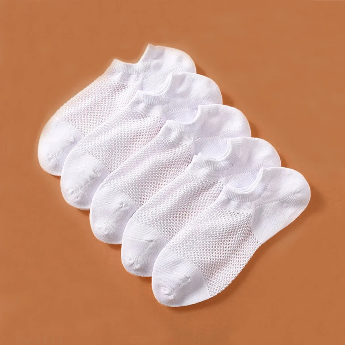 

5 Pairs Men's Thin Summer Invisible Socks Breathable Mesh Short Socks Black White Casual Business Ankle Boat SocksHigh Quality
