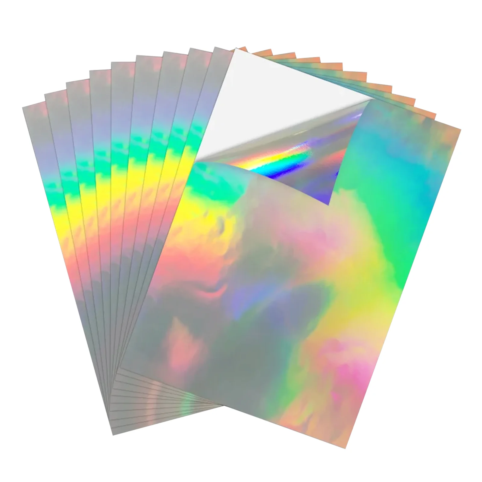 

10/20 Sheets A4 Holographic Rainbow Sticker Paper Self-Adhesive Vinyl for DIY Photo Card Label Inkjet Printable