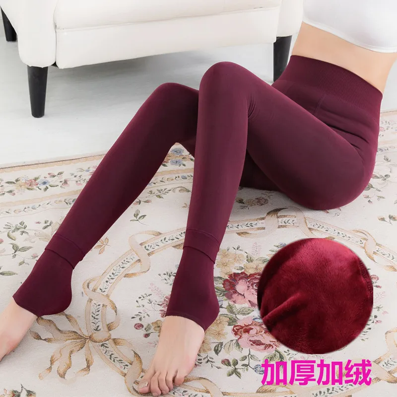 

200g/300g Winter Warm Leggings Women High Waist Thick Velvet Legging Fashion Solid Large Size Autumn Leggings
