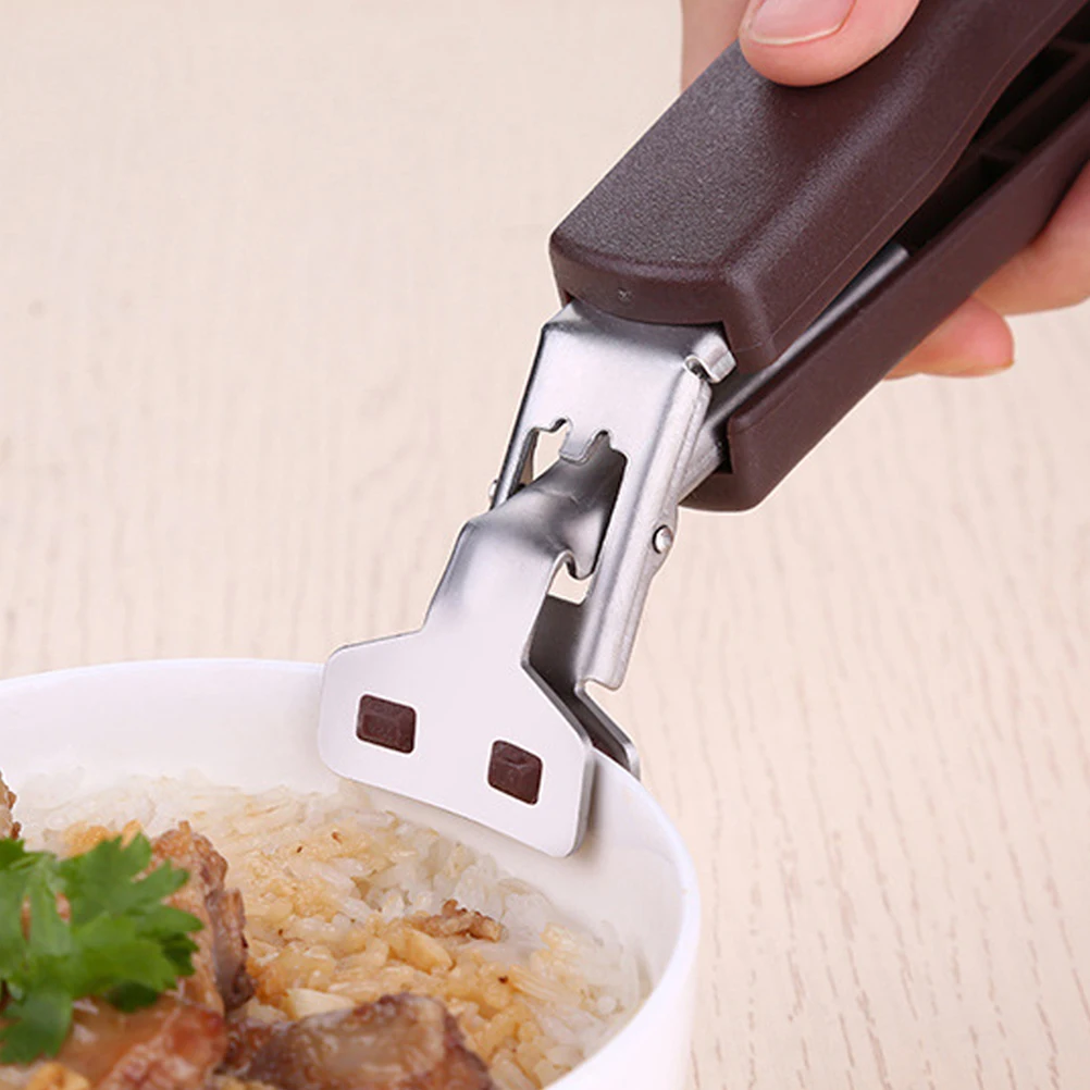 

2Pcs Anti-Hot Bowl Clip Plate Gripper Clamp Stainless Steel Sawtooth Handle Rotatable Kitchen Dish Holder Lightweight