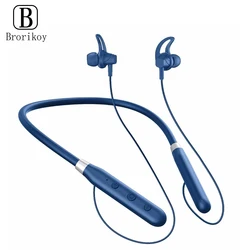 Neck Wireless Bluetooth Earphones 9D Stereo Surround Headphones Waterproof Sport Neckband Headset Neck-hanging Earbuds with Mic
