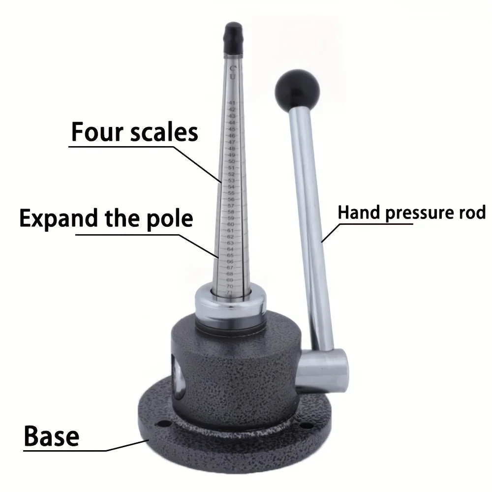 Ring Sizer Mandrel with 4 Scales EUR/US/JAPAN/HK Jewelry Craft Tool for Measuring Stretching and Shaping Rings