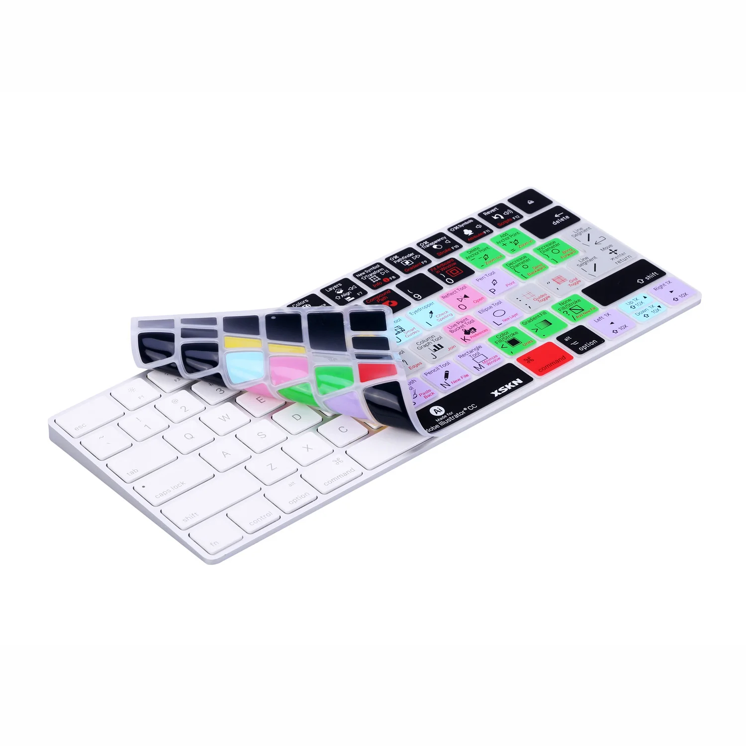 XSKN Adobe AI Illustrator Shortcuts Keyboard Skin for Apple Magic Keyboard Functional Hot keys Protective Cover US EU Version