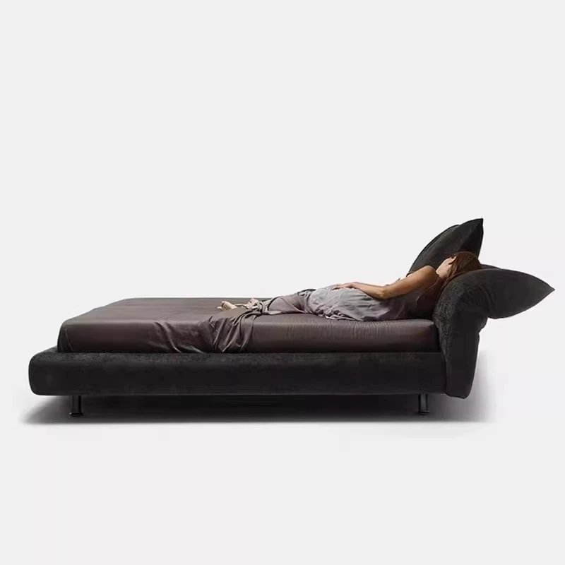 Italian minimalist petal bed Chenille flannel upholstery bed