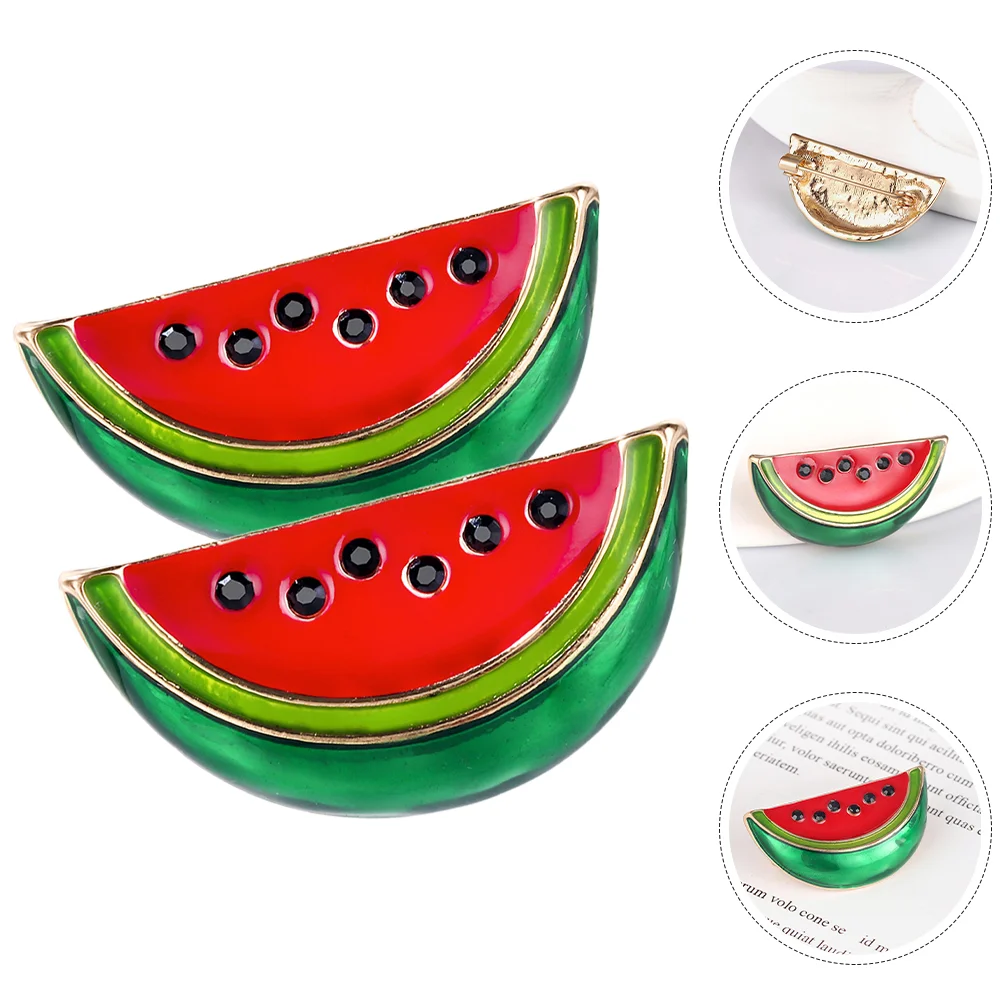 6 Pcs Brooch Cardigan Clip Sweater Clips For Cardigans Watermelon Cartoon Badge