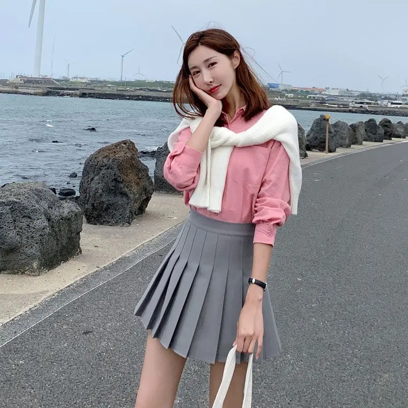 2025 Summer New Women Tennis Sports Pleated Skirt Spicy Girl Style High Waisted Korean Version Versatile A-line Short Skirt