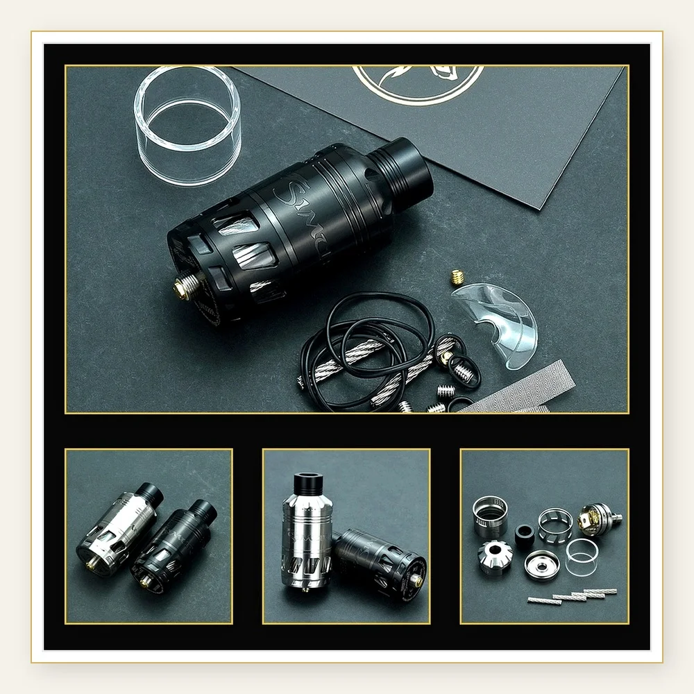 Simurg SX 25mm RTA Atomizer - 316 Stainless Steel, 6.5ml Top-Fill Rebuildable Tank for E-Cigarettes