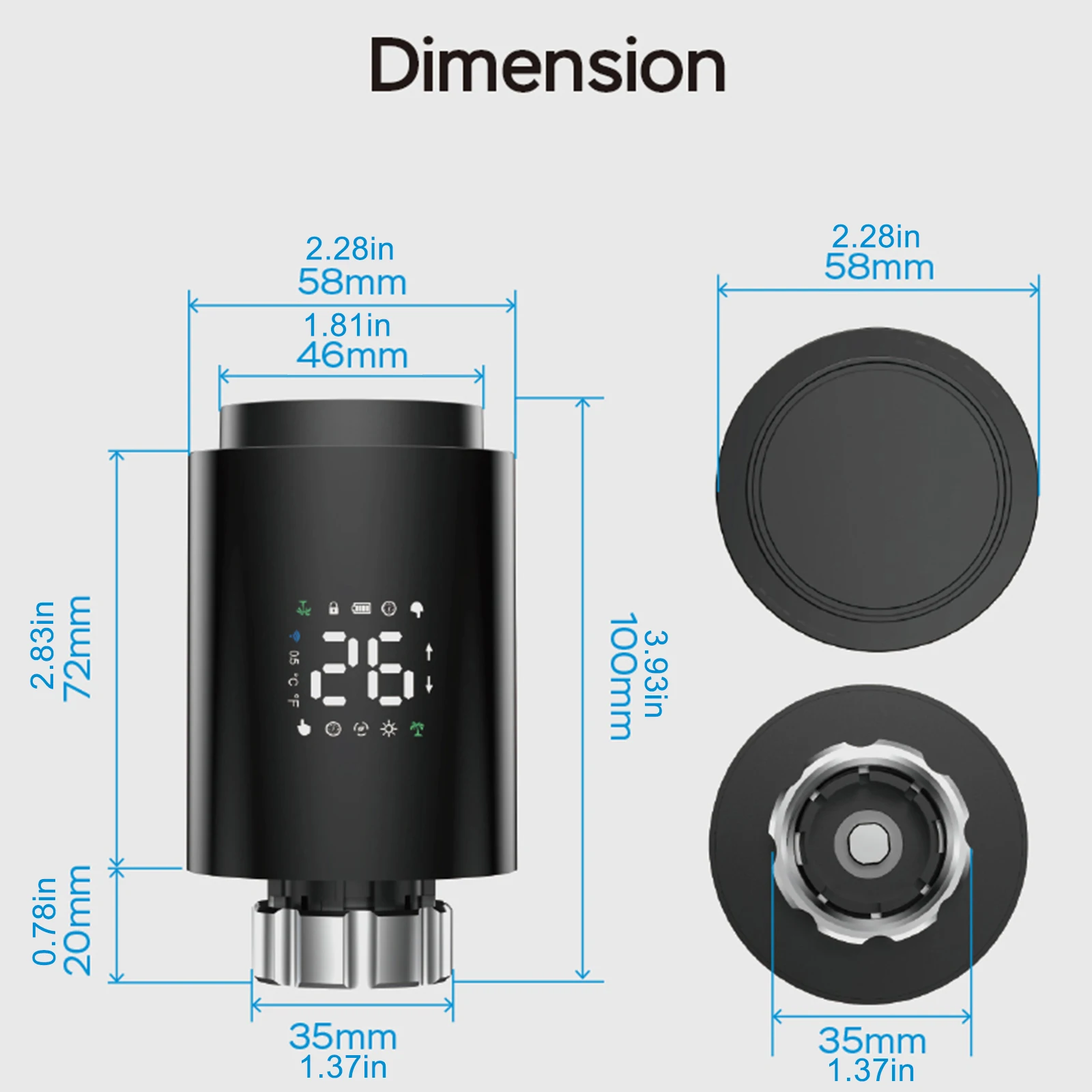Tuya ZigBee Radiator Actuator Thermostat, Smart Programmable Thermostat Temperature Controller, LED Temperature Controller
