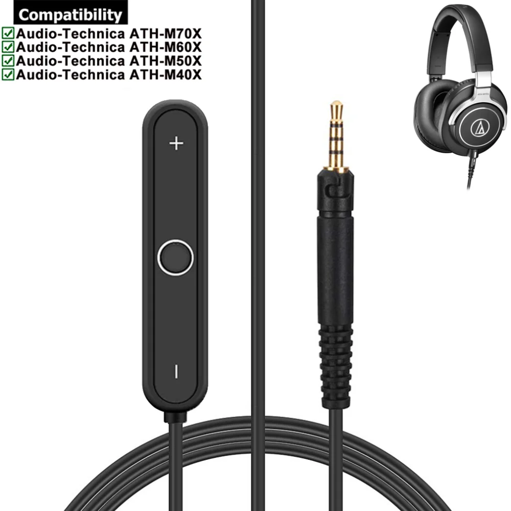 Adaptador estéreo con Bluetooth 5,0, receptor para Audio Technica, ATH-M70X, ATH-M60X, ATH-M50X, ATH, M70X, M60X, M50X, M40X