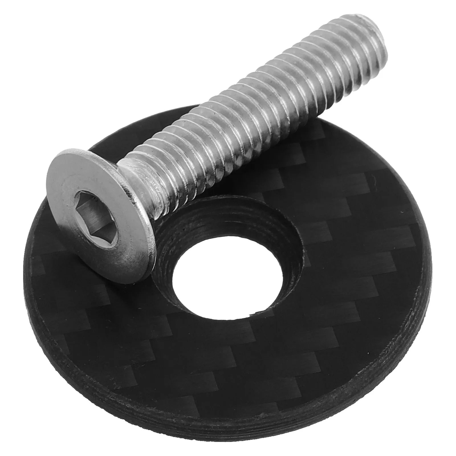 

1Set Carbon Fiber Bike Stem Cap Headset Top Covers Cycling Fork Spacer Replacement Repair Parts