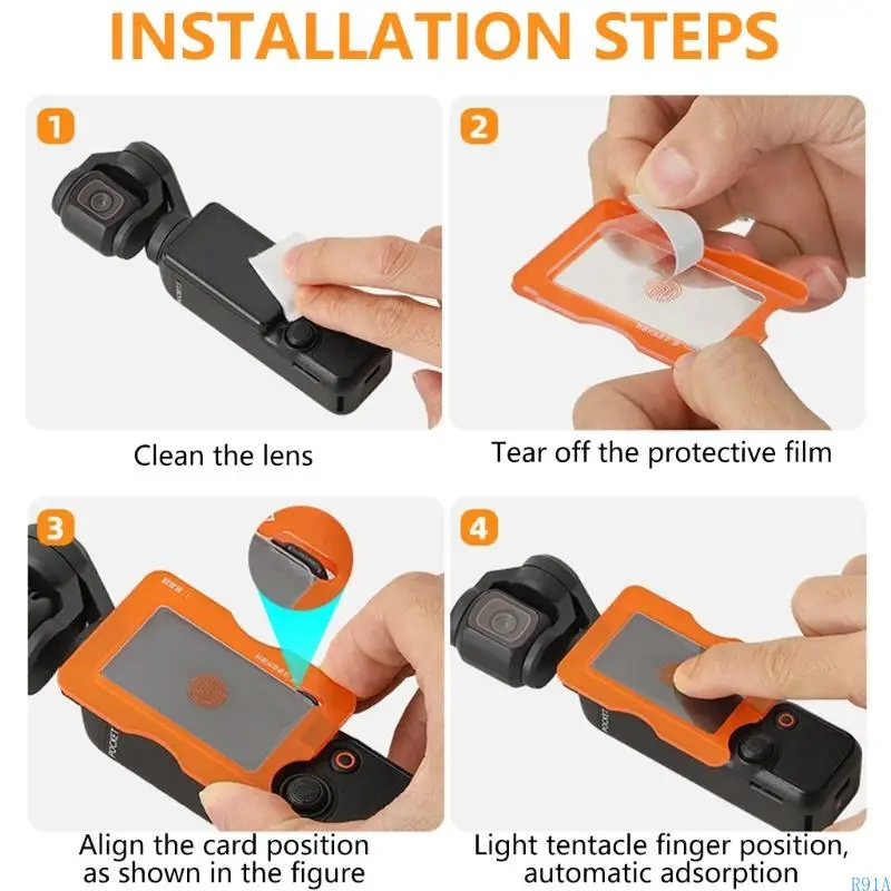 R91A Tempereds Glass Screen Protectors Film for Pocket 3 Camera Lens Cover