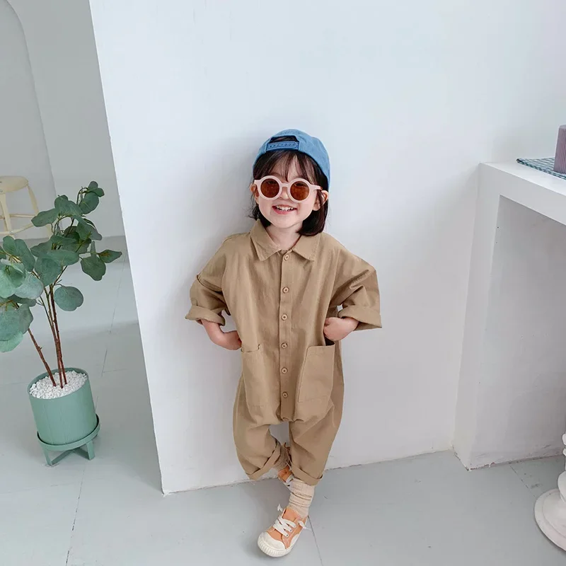 

2024 Spring Autumn Toddler Kids Girls One Pieces Overalls Brief Style Cool Girls Cargo Pants Outfits