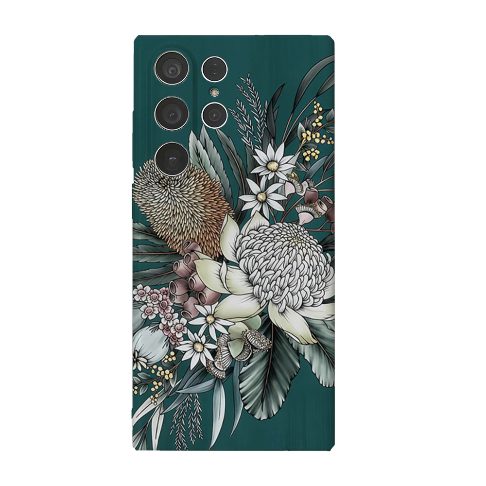 TEAL NATIVE Handyhülle für Samsung Galaxy S25 S24 S23 Ultra Plus A35 A442, glänzende HD-Hartschale