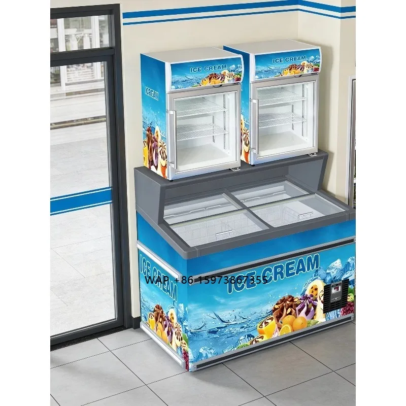Double-Temperature Air Cooled Convenience Store Refrigerators with Customizable Logo LED Lights