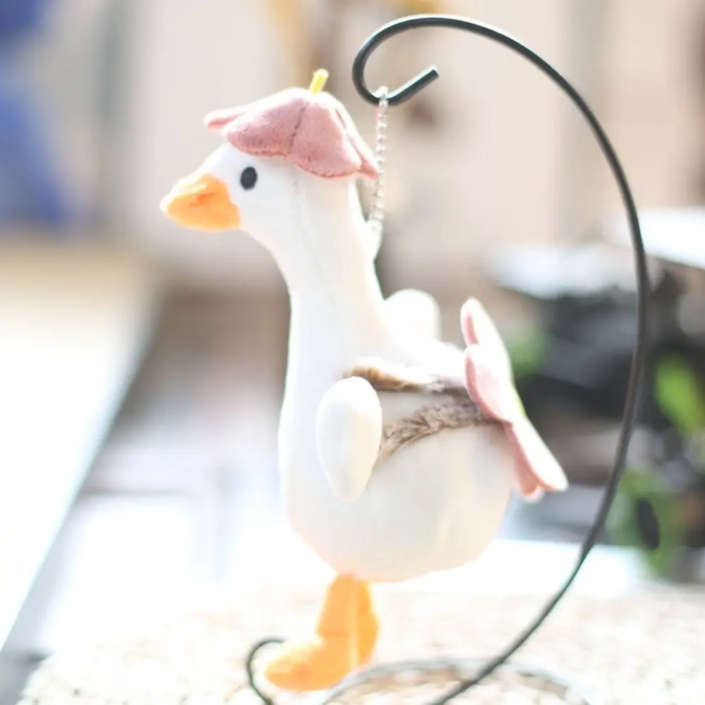 

Брелок-подвеска в виде большого белого гуся, плюшевый, в корейском стиле, мультяшный, для рюкзака, детский плюшевый кукольный сувенир