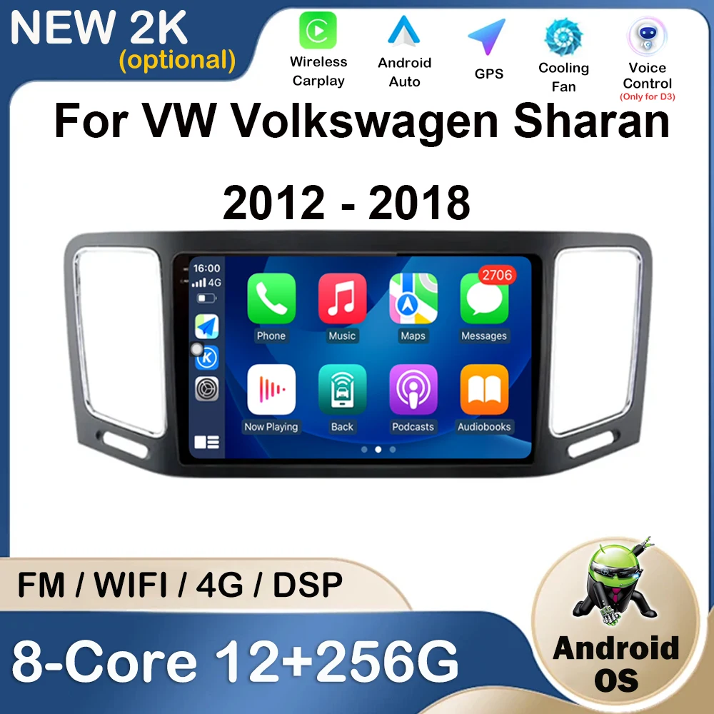 

GPS Navi Android OS For VW Volkswagen Sharan 2012 - 2018 Car Radio Multimedia Player Video Bluetooth DSP Stereo Wireless Carplay