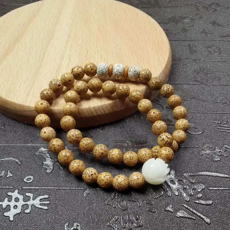 

Natural Star Moon Bodhi Transfer Handstring Double Circle Buddha Beads Chicken Oil Yellow Old Star Moon Beads