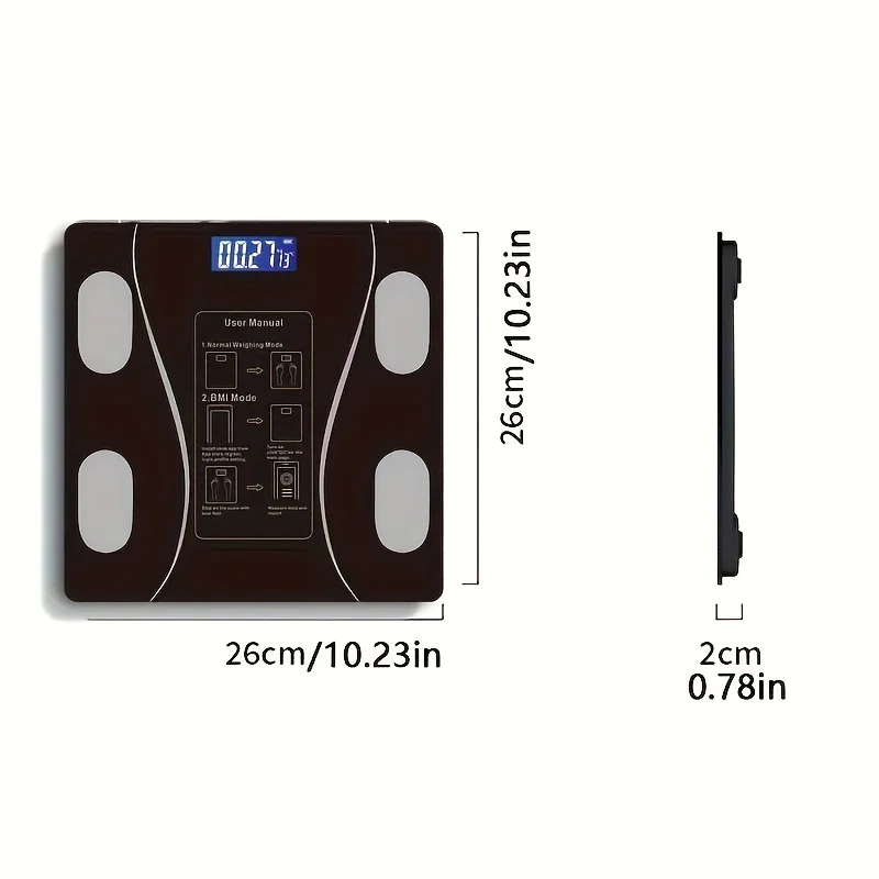 Intelligent Digital Weight And Fat Scale, Bathroom Smart Weighing Machine, Body Fat Scale, Body Composition Analyzer With Smartp