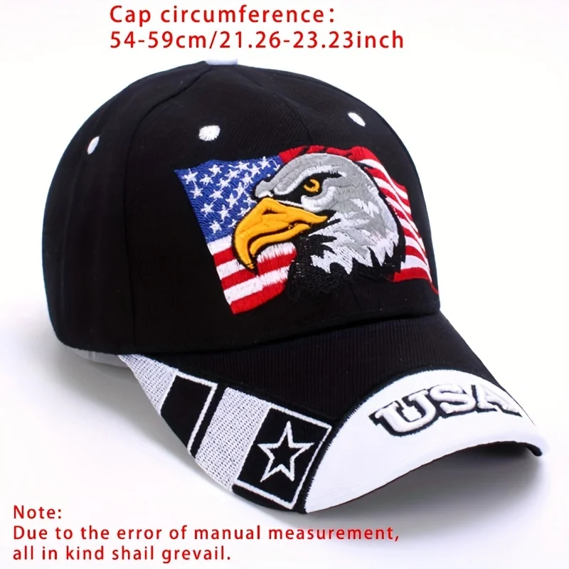 American Flag Eagle Embroidered Baseball Hat Casual Breathable Sports Hat Outdoor Sunscreen Dad Hat unisex