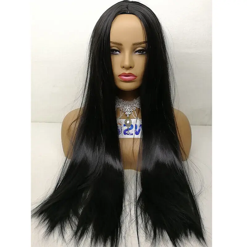 Long Straight Black Wig Cheap  Full Wigs for Women Synthetic