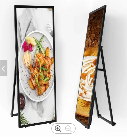 P1.86 Smart Poster Led Sign for Fashion Shop Indoor Outdoor Floor Stand Easy Move Wifi Control Poster Led Sign Display Screen view 2