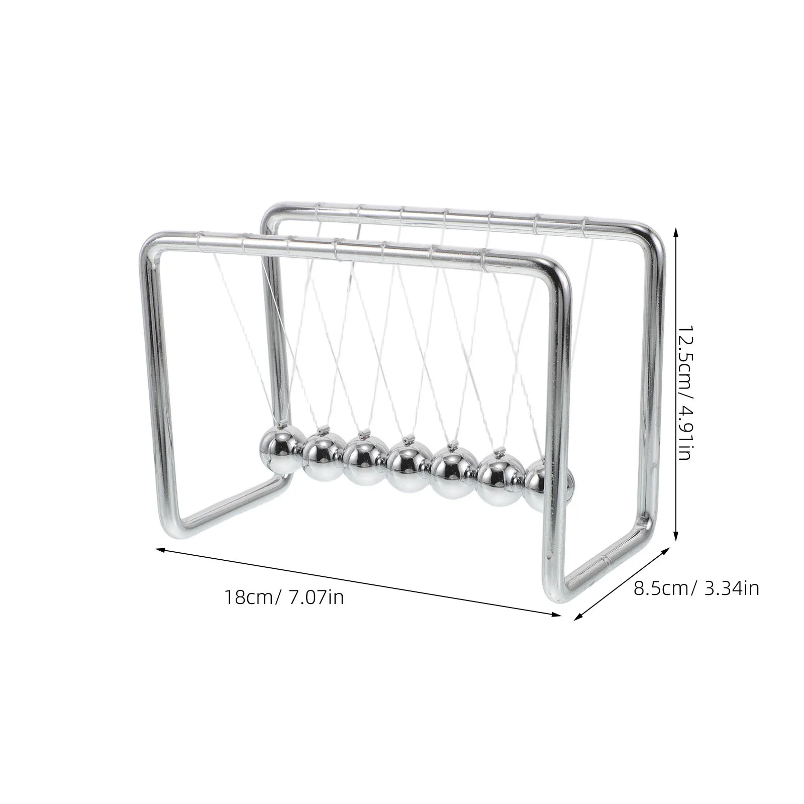 بندول كرة نيوتن من الخشب الصلب مع 7 كرات فولاذية أداة تعليمية لسطح المكتب لمكتب الرجال في الفصل الدراسي