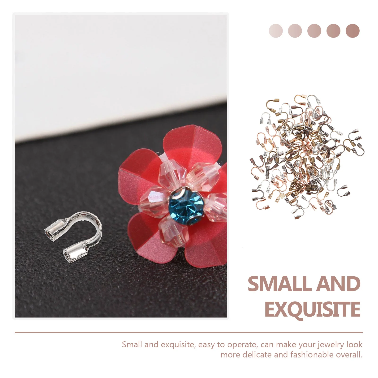 

500Pcs U Shape Clasps Connector for DIY Jewelry Making Wire Guard End Caps Findings Craft Supplies Accessories