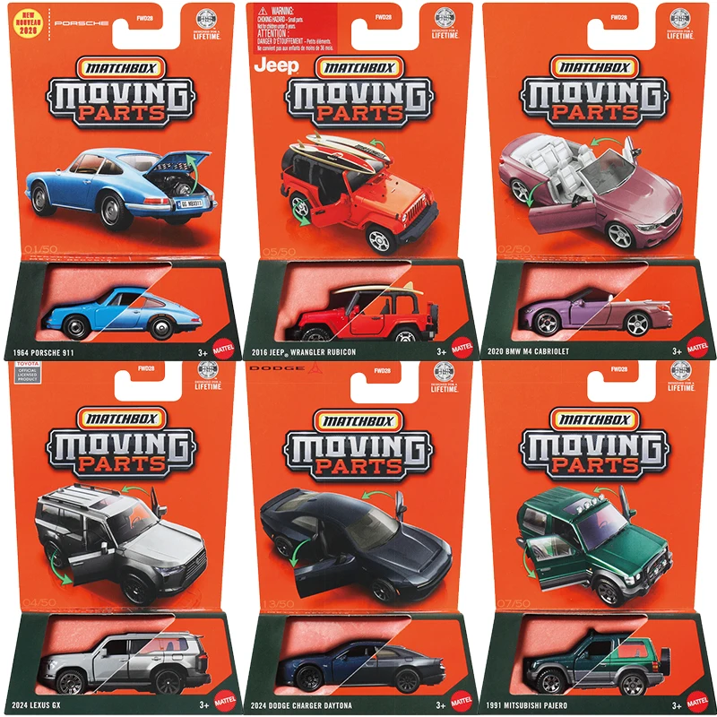 Matchbox-coche Original 1/64, piezas móviles Porsche 911 Mitsubishi Pajero Honda, modelo de vehículo, juguetes para niños, colección, regalo de cumpleaños