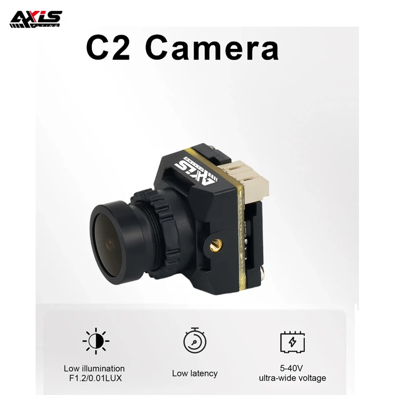 Axisflying C2 Camera 5-40V 14mm FPV Camera 16:9/4:3 NTSC/PAL Switchable 19*19mm Super WDR for FPV Drone