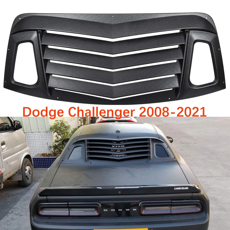 

Car Rear Window Louver Fit for Dodge Challenger 2008-2021 Scoop Sun Shade Windshield Covers Matte Black ABS Fit All Weather