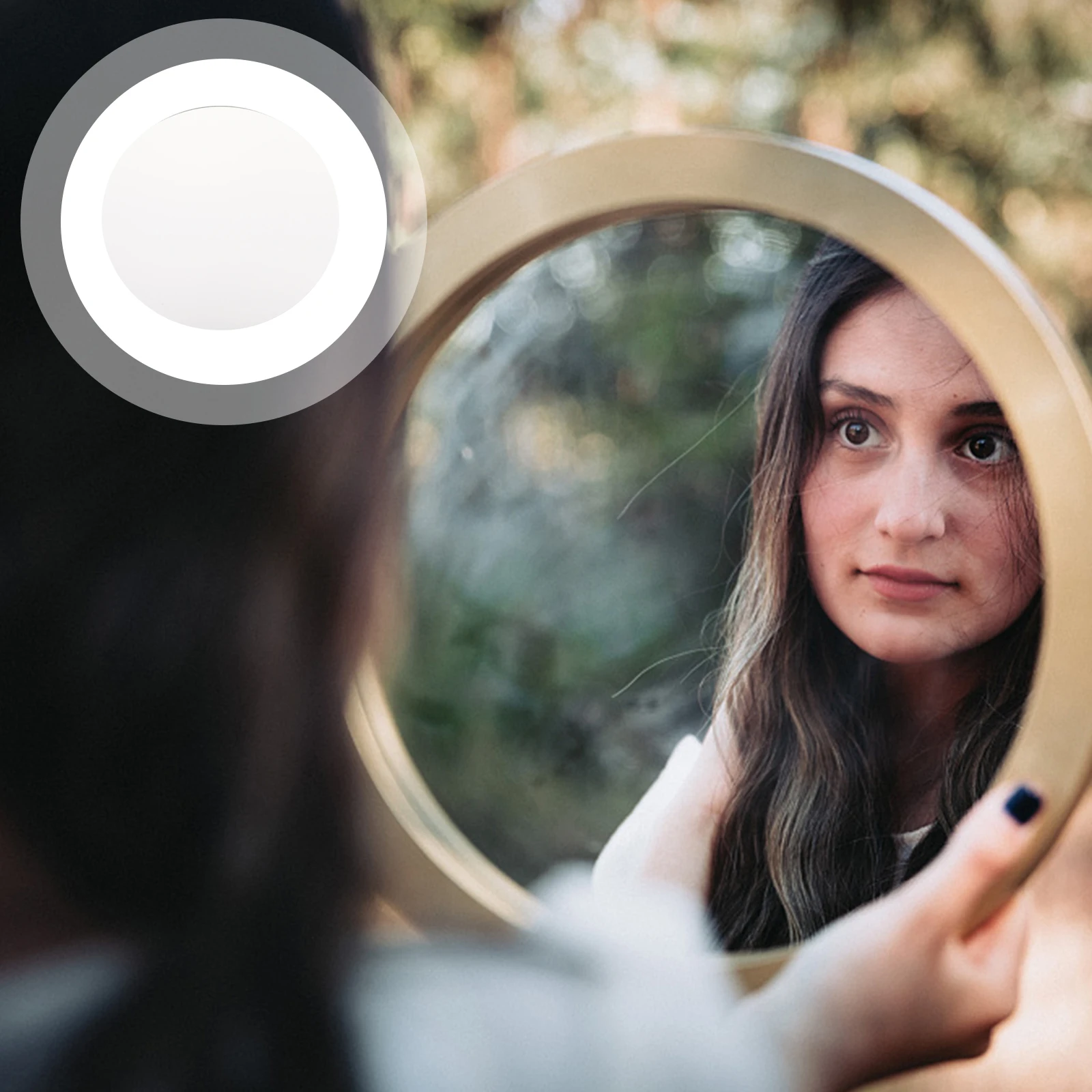 

Round Mirror Sheet High Quality Durable Makeup Mirror Decorative Acrylic Disc for DIY Desktop Vanity Household Use