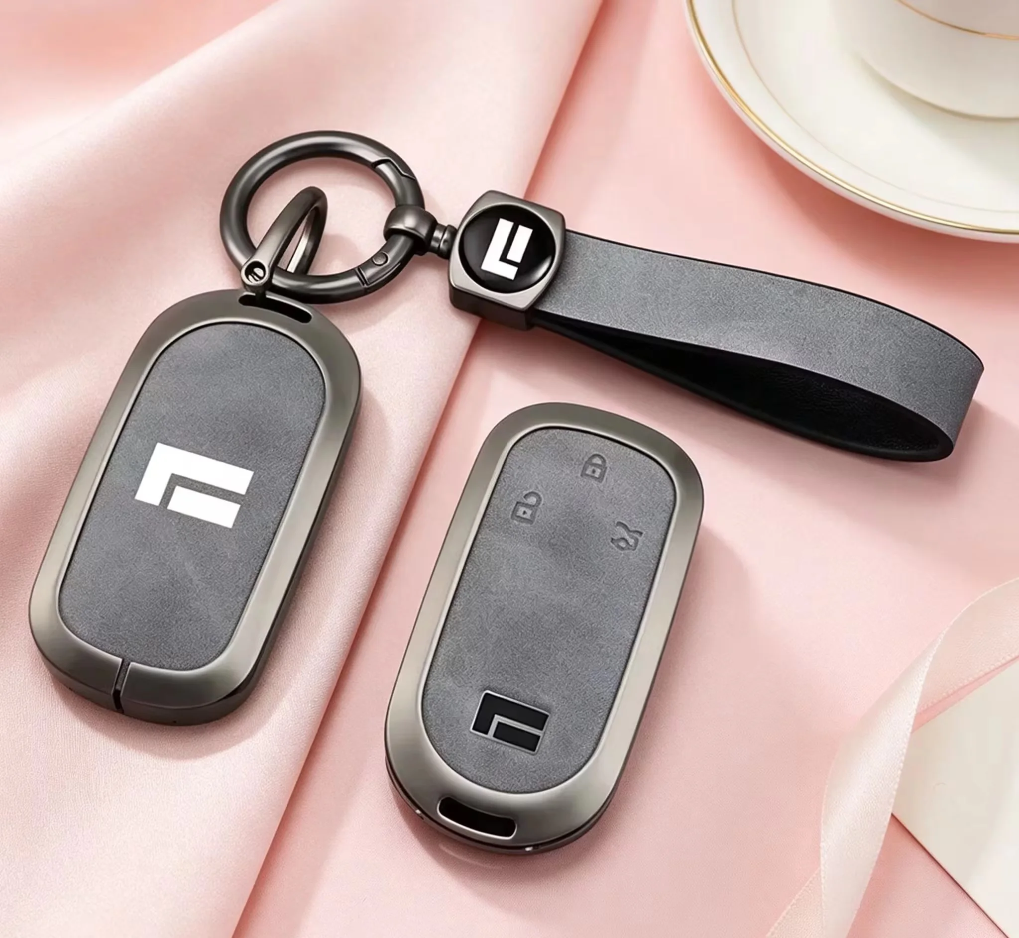 Zinc alloy car key protection case set, For the Polestones ROX 01 2023-2025 Jishi interior accessory of the car key chain