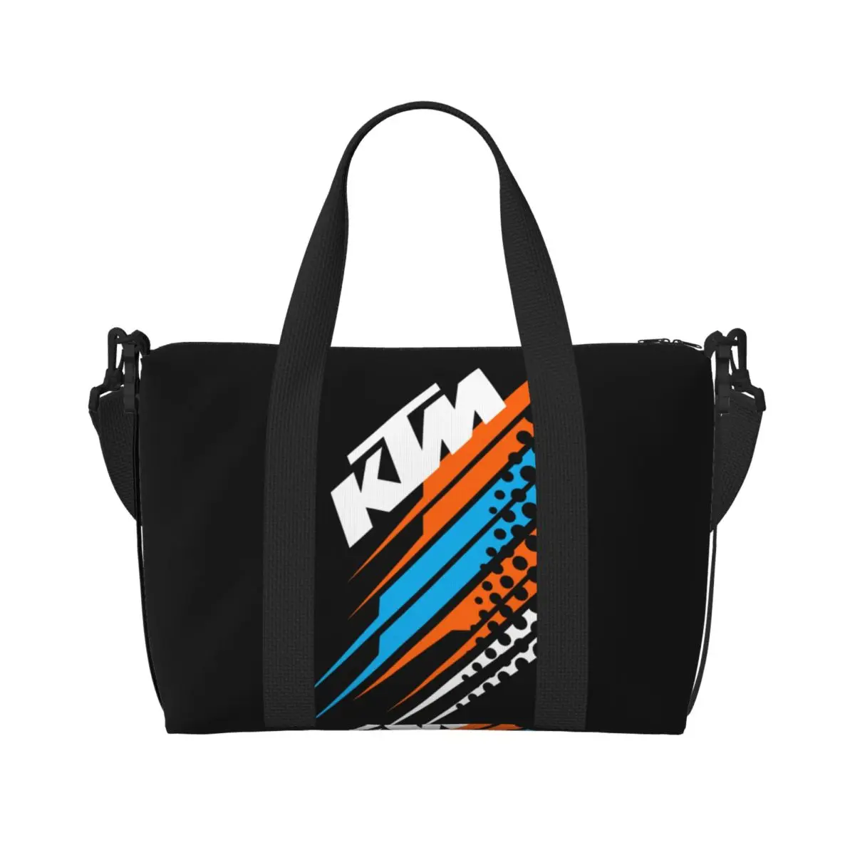 Custom Motocross Ready To Race Beach Tote Bag for Women Motorcycle Rider Racing Sport Large Compartment Gym Beach Travel Bags