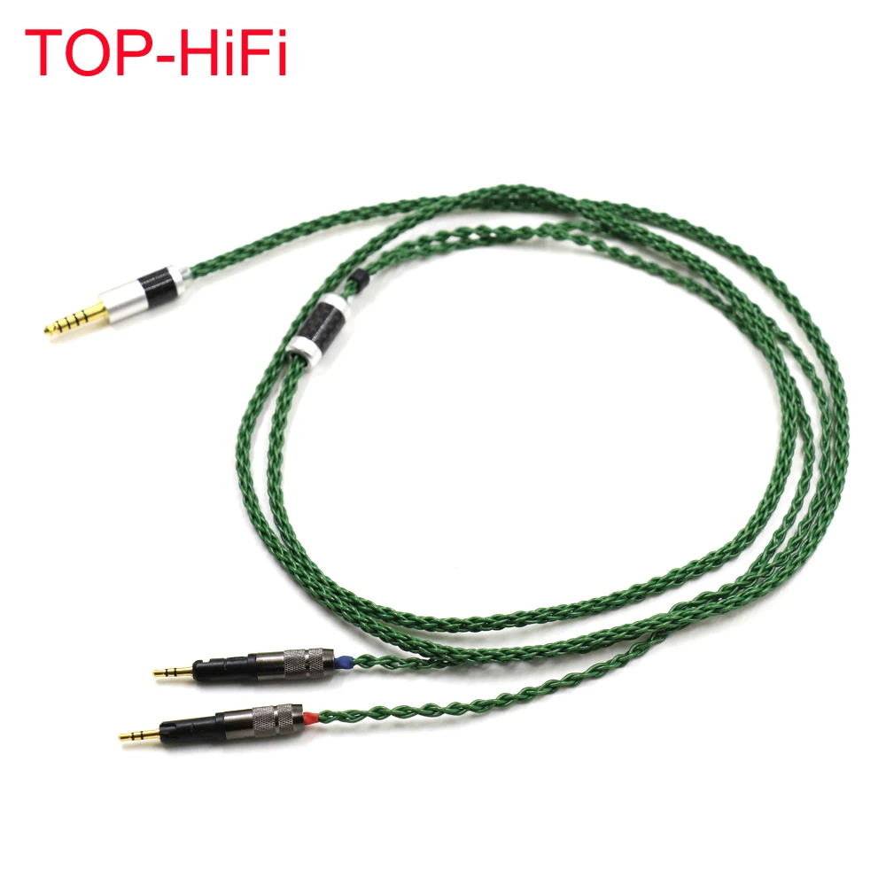 

New Green HIFI 3.5/4.4mm Stereo 8 Cores 7N OCC Silver Plated R70X Headphone Upgrade Cable for ATH-R70X R70X R70X5 headphones