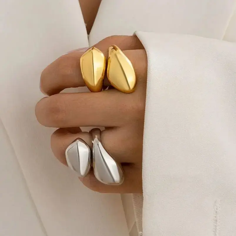 DIEZI Punk Irregular Rings For Women Men Hip Hop Fashion Girls Gold Silver Color Geometric Knuckle Joint Ring Party New Jewelry
