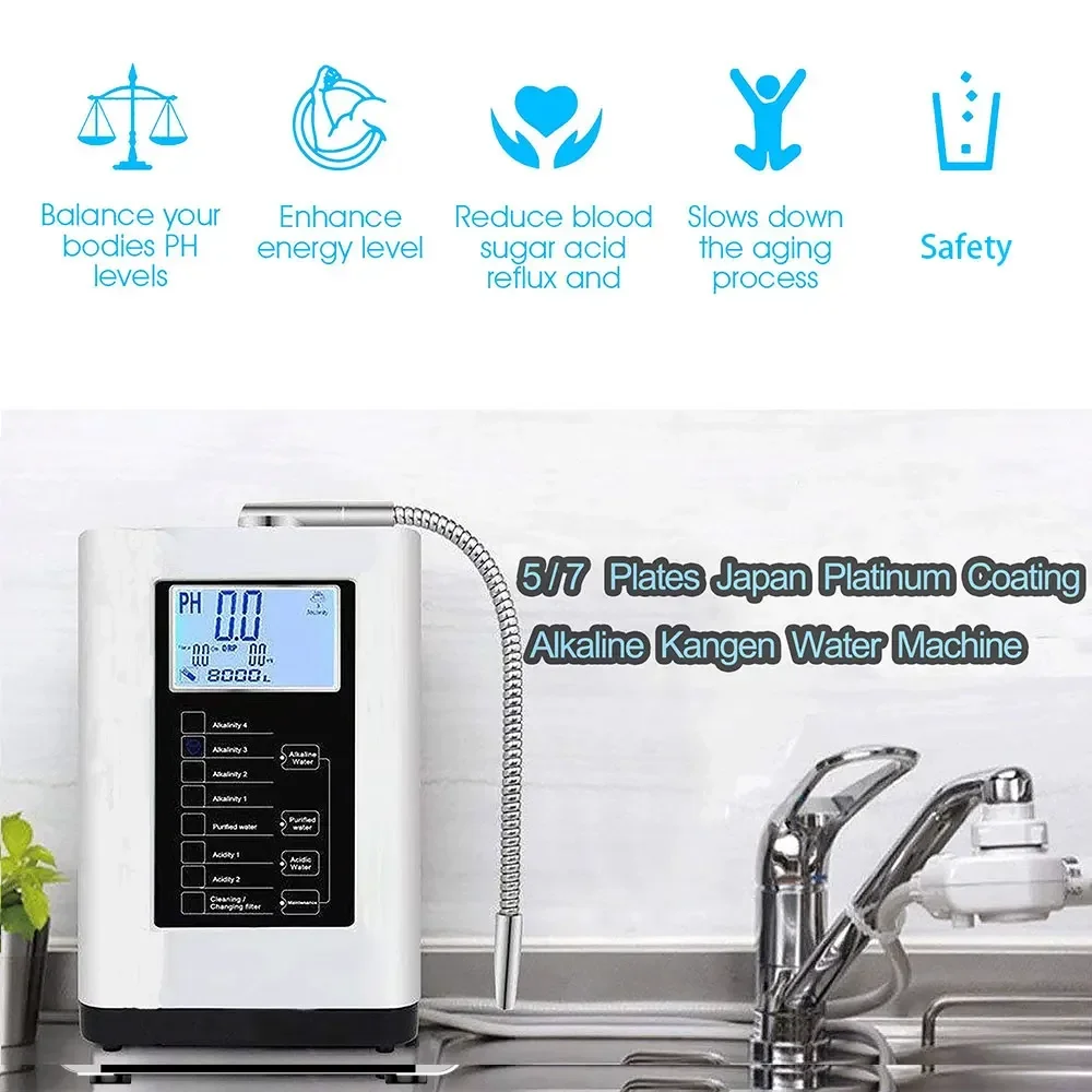 

2024 househol 5/7 plates japan alkaline kangen water machine alkaline water purifier