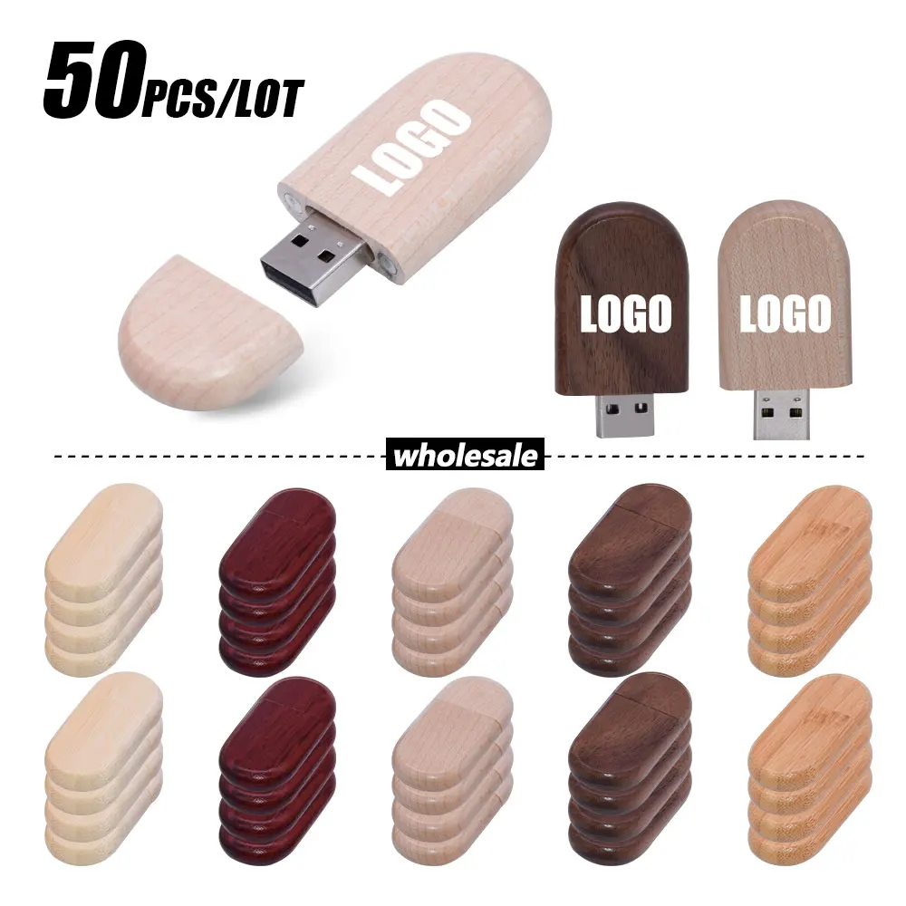 

50pcs/lot Customize Wooden LOGO Free USB Pen Drive 4GB 8GB USB 2.0 Stick 16GB 32GB Flash Drive Exquisite Wood Photography Gift