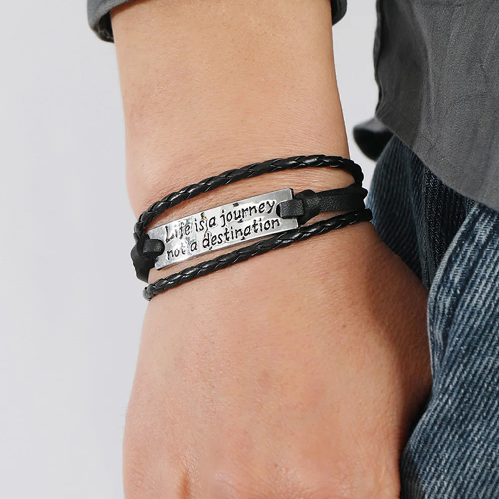 

2pcs Braided Bracelets Stainless Steel Closure Punk Wrist Wrap Accessories Fashion Gothic Bohemian