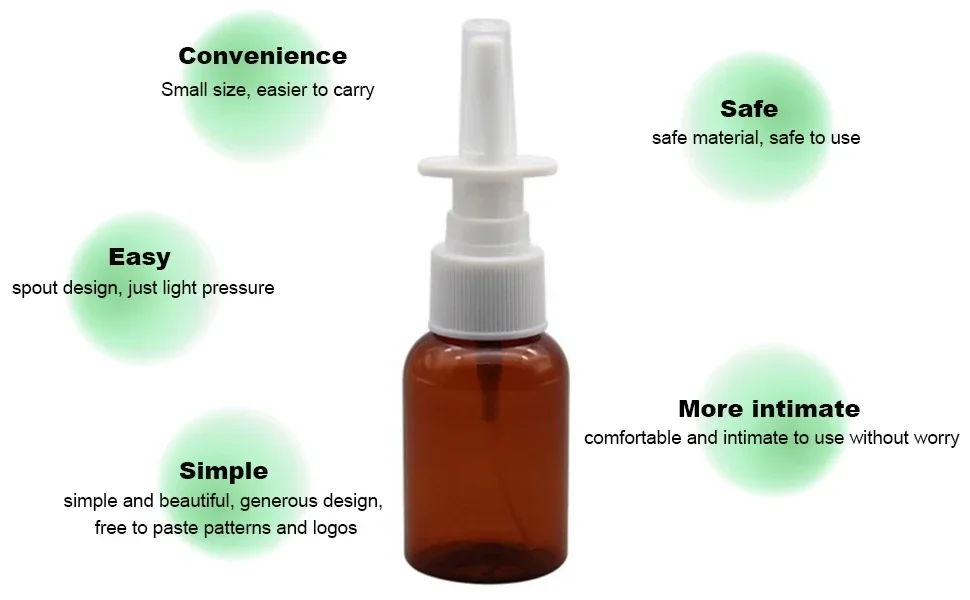 2 Stück 5ml-100ml Bernsteinfarbene Glas-Nasensprühflasche, Nachfüllbare Bernsteinfarbene Glas-Feinsprühflaschen, Zerstäuber – Detail 2