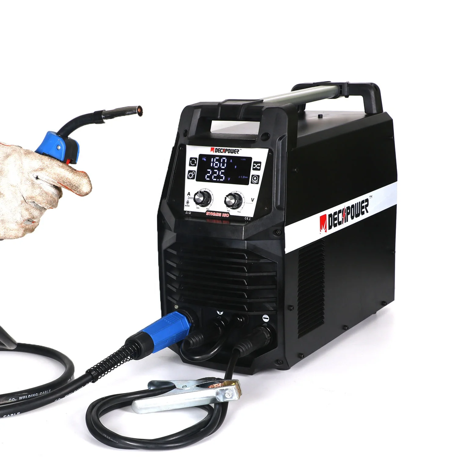 

DECAPOWER PORTABLE INVERTER SEMI-AUTOMATIC WELDER SYNMIG 200 GASLESS MIG WELDING MACHINE