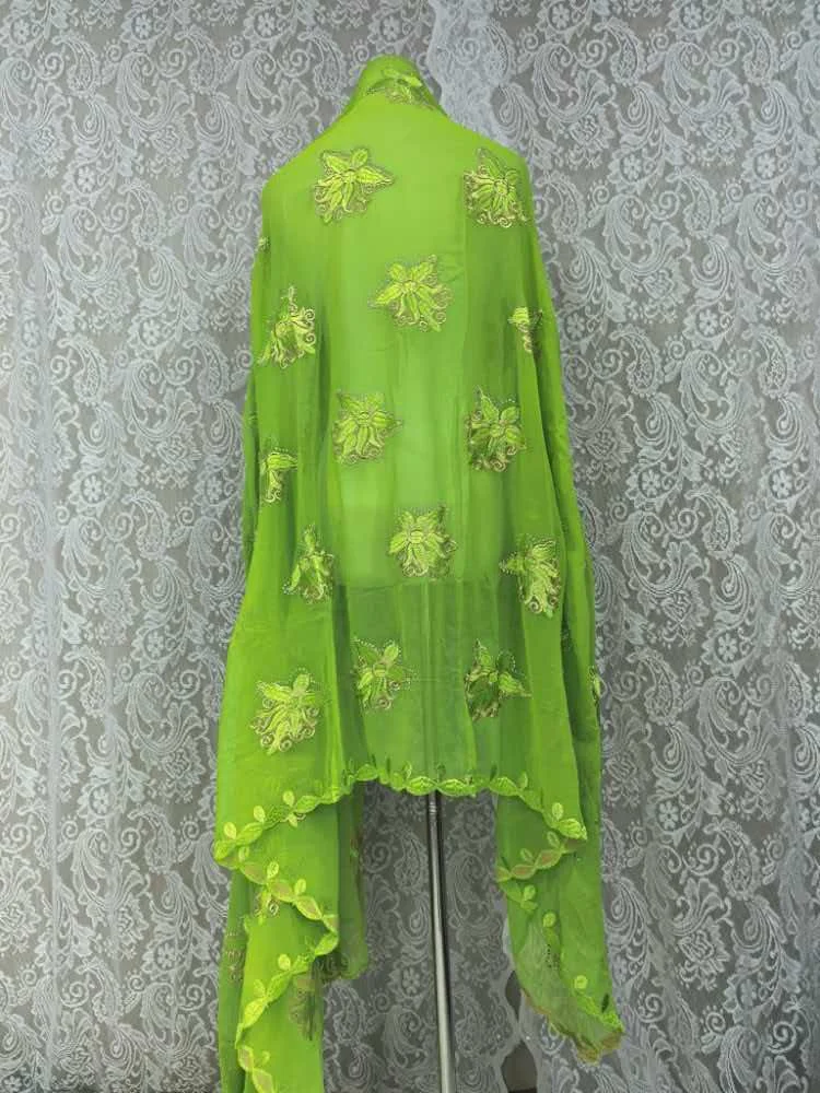 Schal Muslimische Afrikanische Tücher Chiffon Gute Qualität 2026 Neueste Afrikanische Muslimische Islamische Hijab Dubai Stickerei Schal Kashkha Dubai – Detail 13