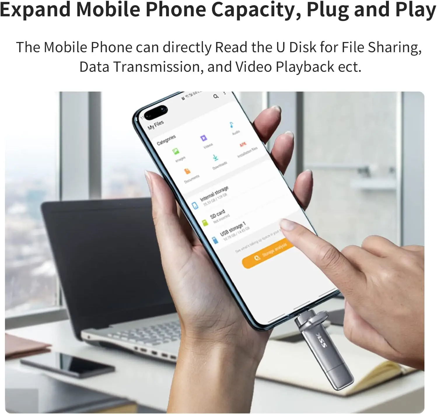 1TB USB C Flash Drive with 1000MB/s Speed, Dual Type C+USB A 3.2 Gen 2 for iPhone 15/PS4/Android/Windows/Mac