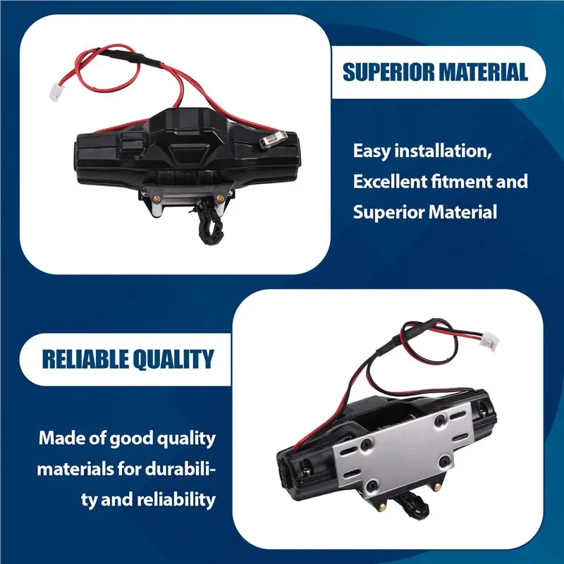 AS96-Simulación de cabrestante de Metal de doble Motor simulado para 1/10 para 1/8 coche trepador de control remoto Axial SCX10