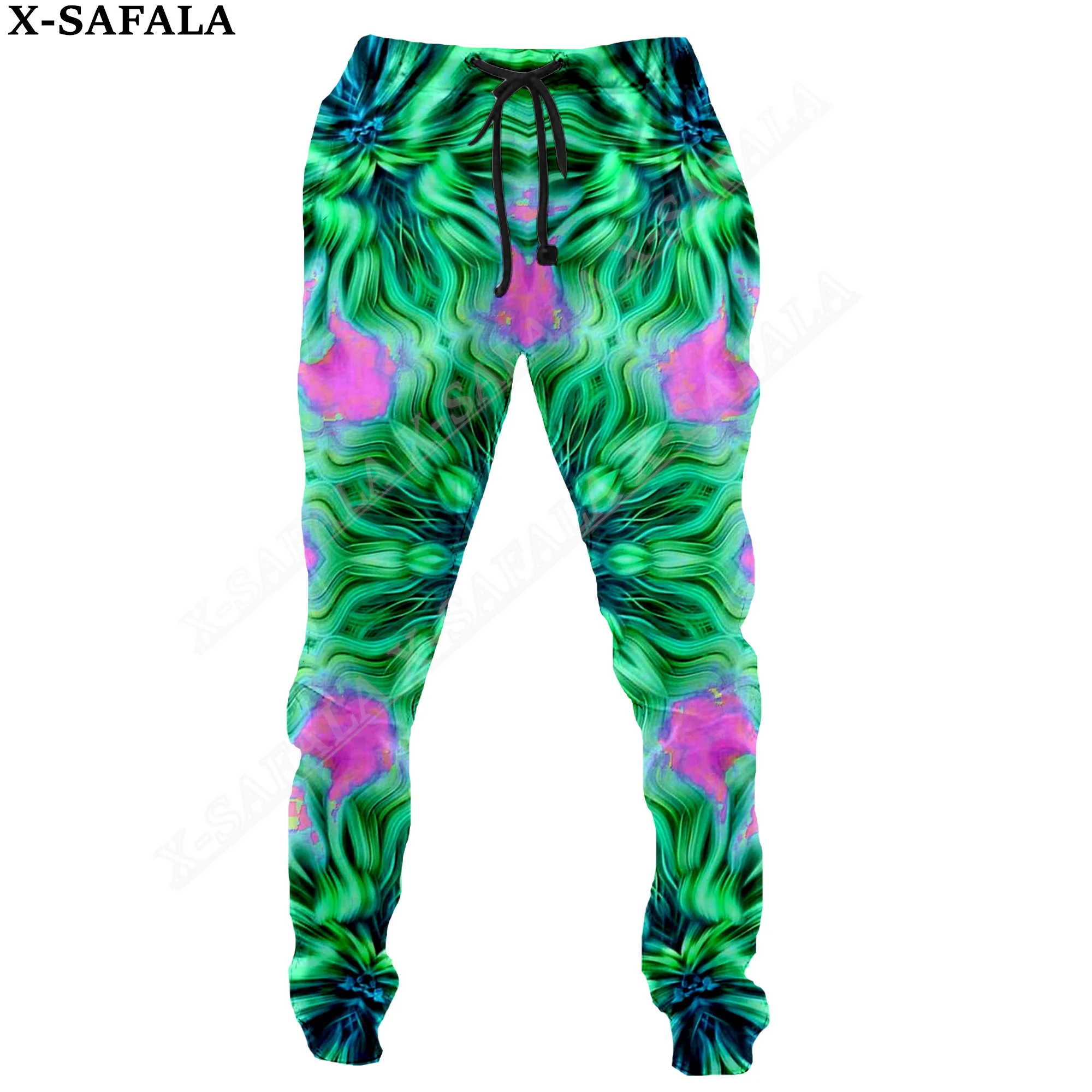 Hippie Psychedelic Colorful  Print Trousers Men Women Sweatpants Drawstring Long Joggers Streetwear Spring Autumn Sports Pants-2